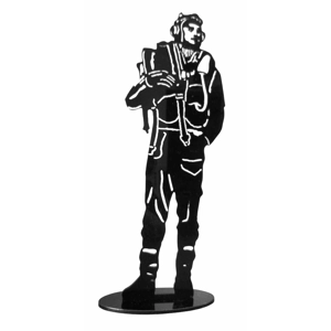 Silhouette WWII RAF Bomber Crew Airman Pilot