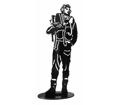 Silhouette WWII RAF Bomber Crew Airman Pilot