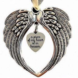 A piece of my heart in heaven hanging sign buttons and bows Kettering Northants