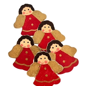 5 x Wooden Angel Fairy Card or Cake Embellishments