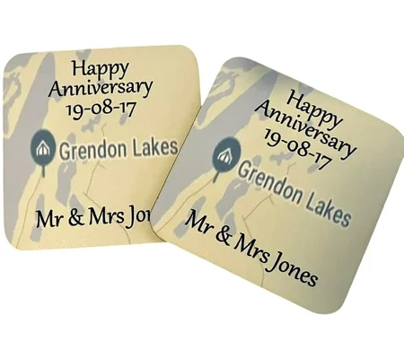 Personalised Happy Anniversary Map Coasters