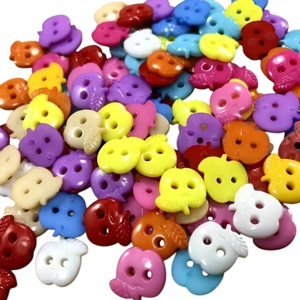 10 x Apple Novelty Buttons Various Colours