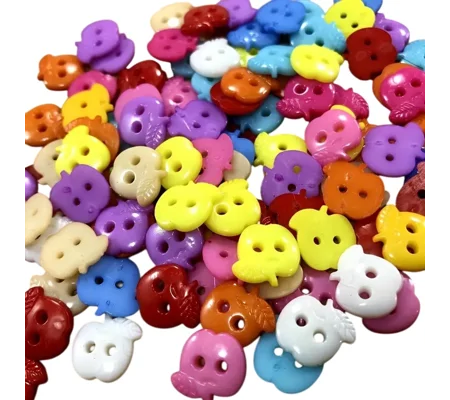 10 x Apple Novelty Buttons Various Colours