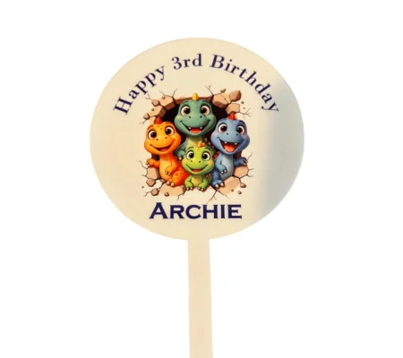 Personalised Dinosaur Birthday Cake Topper