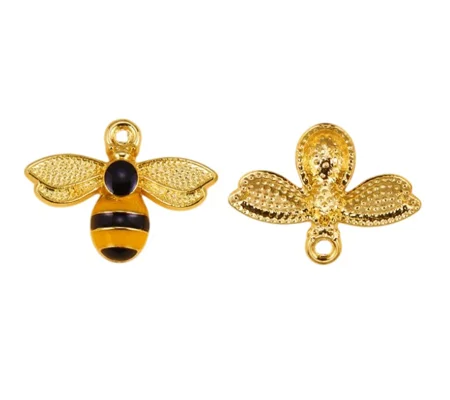 4 x Bumble Bee Charms for Jewelery or Phone Charms