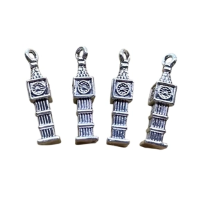 5 x London Big Ben Design Metal Charms