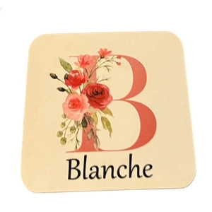 Personalised Floral Alphabet Named Coaster