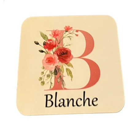 Personalised Floral Alphabet Named Coaster