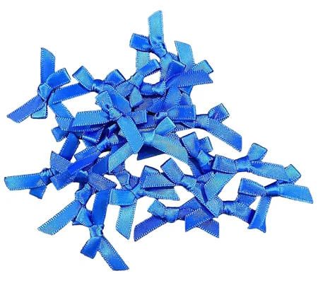 10 x Small Satin Bows in Royal Blue Tied 4cm x 4cm ( ribbon 1cm )