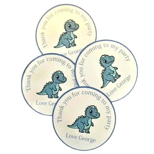 Dinosaur Design Birthday Stickers