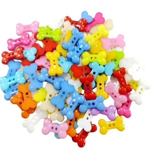 10 x Bone Shaped Novelty Buttons Various Colours