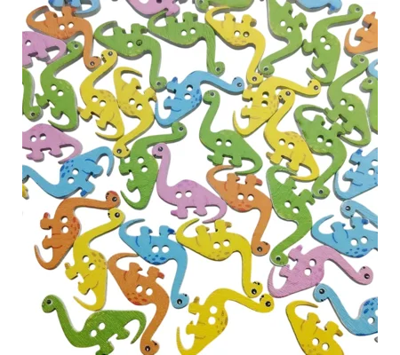 10 x Brontosaurus Dinosaur Buttons Various Colours