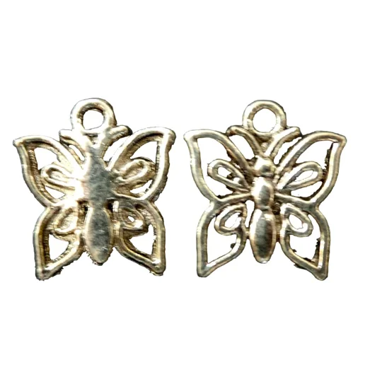 Pierced Butterfly Metal Charm pair