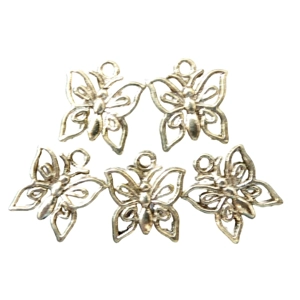 5 x Pierced Butterfly Metal Charm