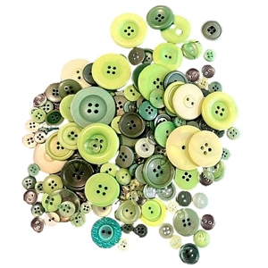 Assorted Green buttons 100g (As Shown) Great for Arts and ..
