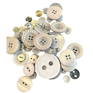 Assorted Grey buttons 50g (As Shown) Great for Arts and crafts
