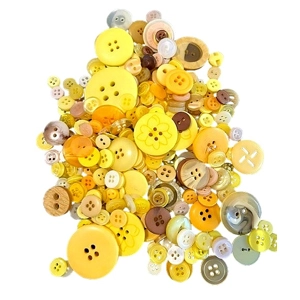 Assorted Yellow buttons 100g (as Shown) Great for Arts and crafts