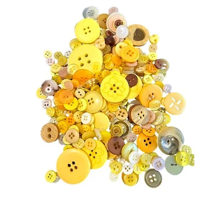 Assorted Yellow buttons 100g (as Shown) Great for Arts and crafts