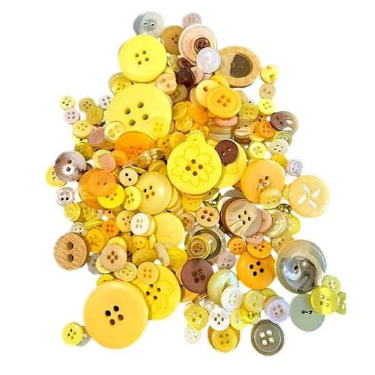 assorted yellow buttons various sizes