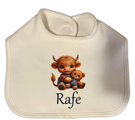 Personalised Highland Cow Baby Bib