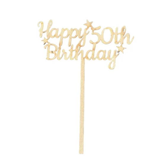 Wooden cake topper 50th birthday kettering northamptonshire