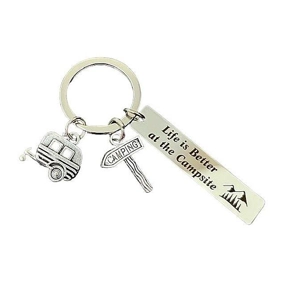 Life is better at the campsite keyring