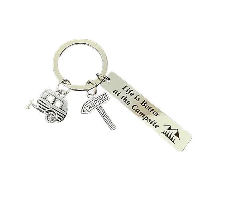 Life is better at the campsite keyring
