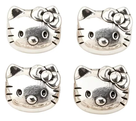 4 x Hello Kitty Metal Pendant Bracelet Bead Charms