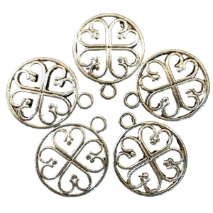 Celtic Cross Roundel Metal Charms x 5