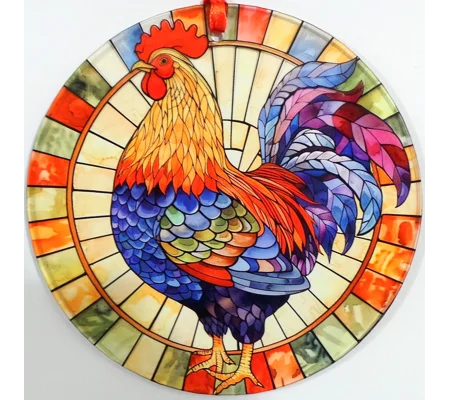 Chicken, Cock, Rooster Suncatcher 14cm