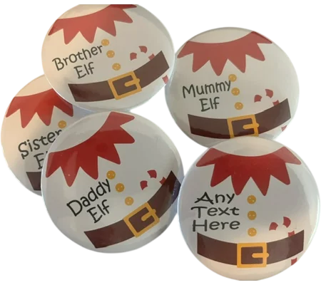 Personalised Christmas Elf Badges