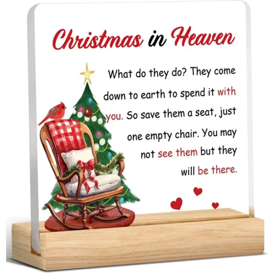 Christmas in heaven acrylic sign with wooden base
Buttons and bows Kettering Northants