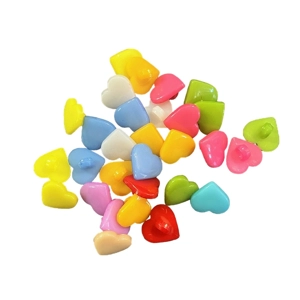 10 x Heart Shaped Plastic Shank Buttons Various Colours 1..