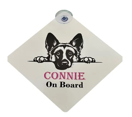 Personalised Caricature Dog Car Window Sign