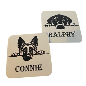 Personalised Caricature Dog Coasters, Many breeds and designs