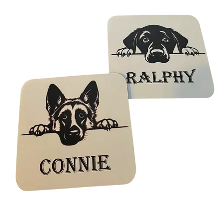 Personalised Caricature Dog Coasters, Many breeds and designs