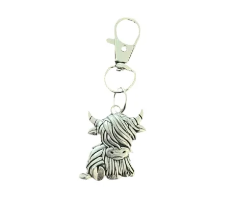 HIghland Cow Metal Keyring