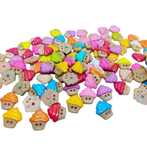 10 x Cup Cake Buttons Various Colours