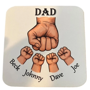 Personalised Dad Fist pump Coaster