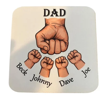 Personalised Dad Fist pump Coaster