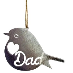 Dad Stainless Steel Robin Hanging Ornament Gift