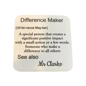 Personalised Difference maker wooden coaster
Buttons and bows Kettering Northamptonshire