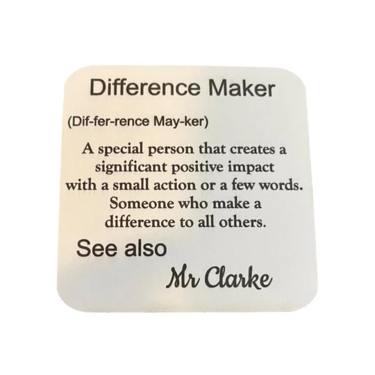 Personalised Difference maker wooden coaster
Buttons and bows Kettering Northamptonshire