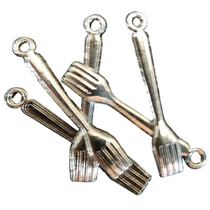Dinner Forks Metal Charms x 5