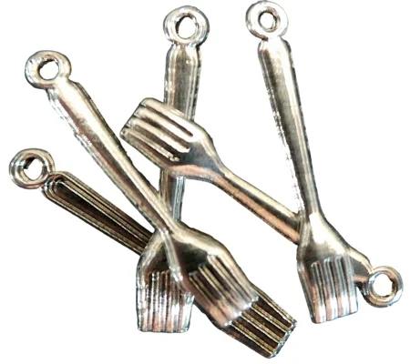 Dinner Forks Metal Charms x 5