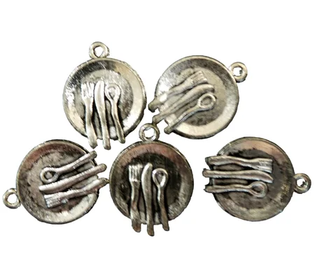Dinner Plate Metal Charms x 5