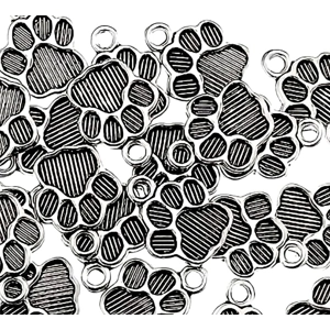 Dog Paw Metal Charms Pack of 5