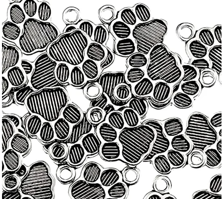 Dog Paw Metal Charms Pack of 5