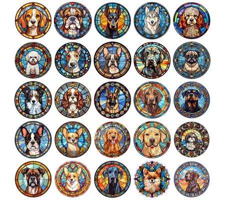 Dog Design Suncatcher, loads of variations 14cm across