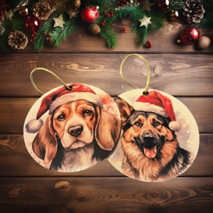 Wooden Christmas Dog Bauble ~ Multiple Dog Breeds